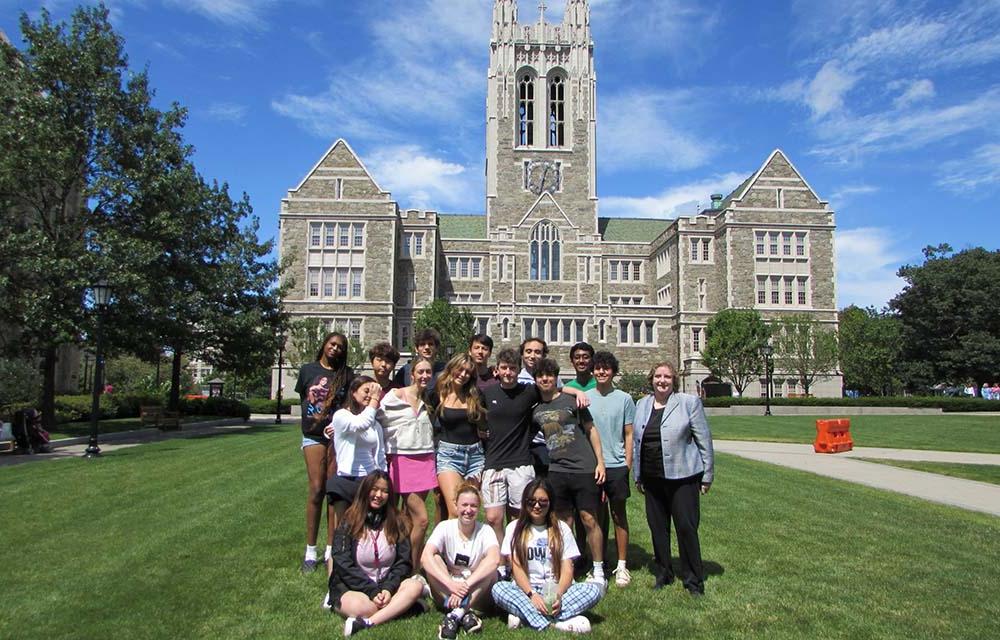 students in front of Gasson